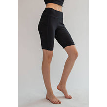 Load image into Gallery viewer, NYLON RIB BIKER PANTS WITH SIDE POCKETS