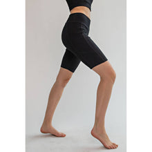 Load image into Gallery viewer, NYLON RIB BIKER PANTS WITH SIDE POCKETS