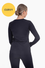 Load image into Gallery viewer, CURVY Brushed Interior Long Sleeve Active Top with Thumbhole