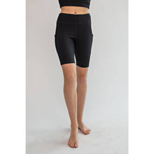 Load image into Gallery viewer, NYLON RIB BIKER PANTS WITH SIDE POCKETS
