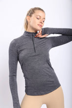 Load image into Gallery viewer, Active Half-Zip Pullover with Thumb Holes
