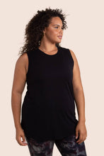 Load image into Gallery viewer, CURVY Notched Sleeveless Flowy Tank Top
