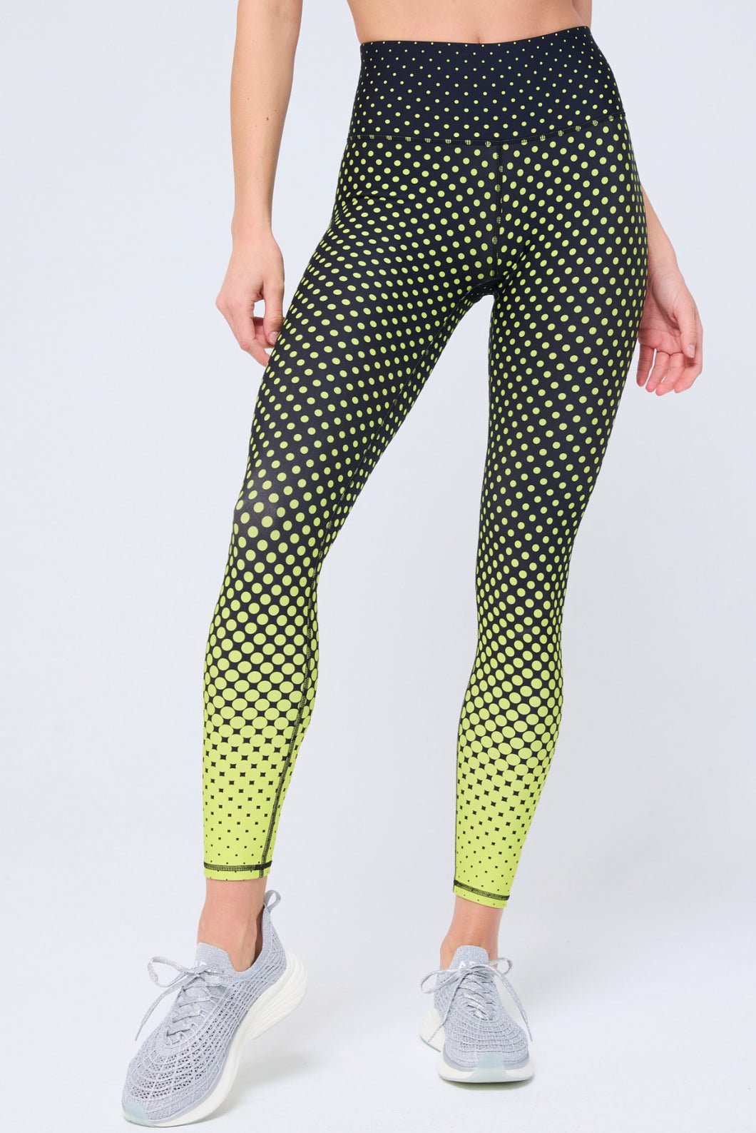 DuoKnit Leggings in Black Lemon Spritz