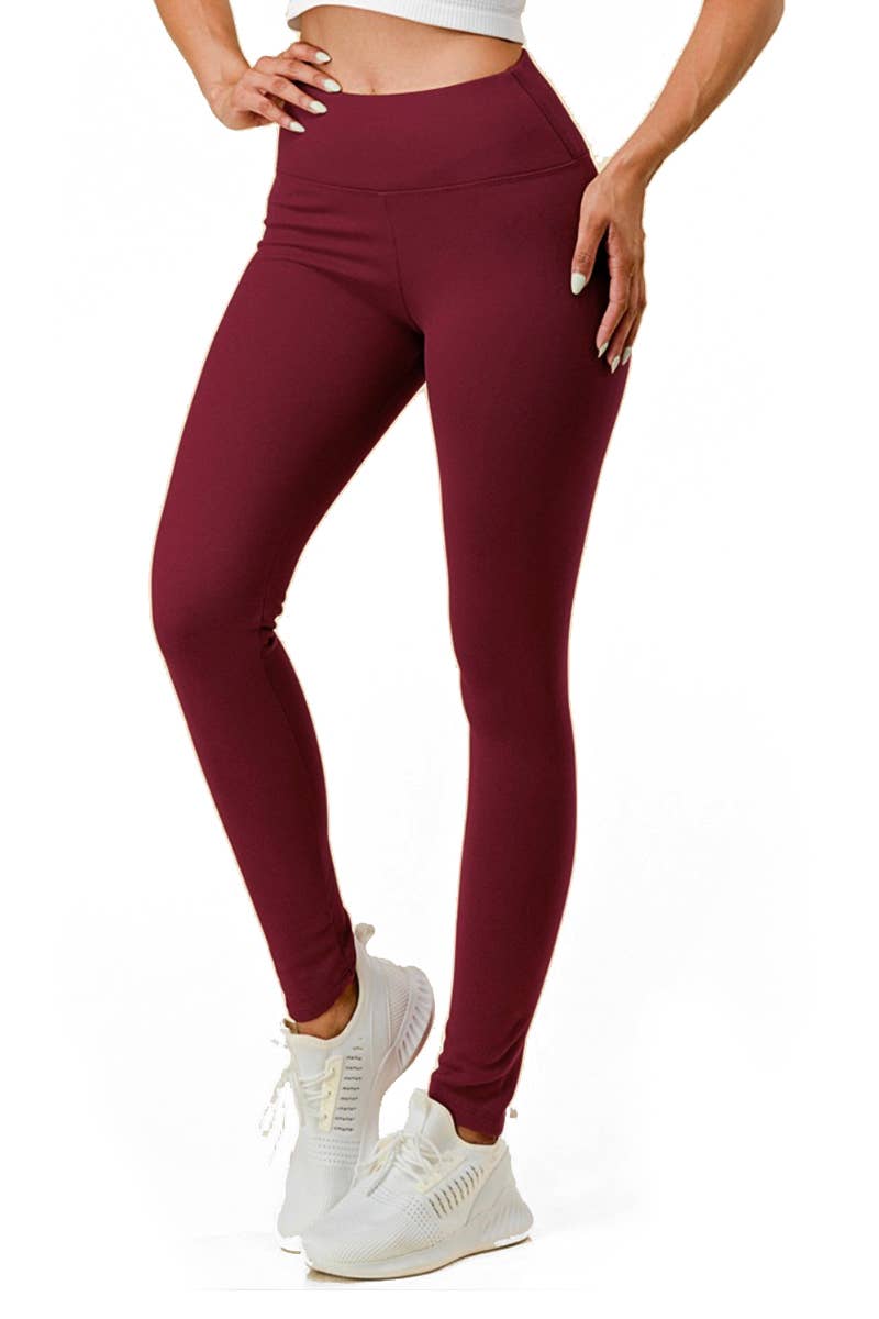 Bada$$ Burgundy fleece lined leggings