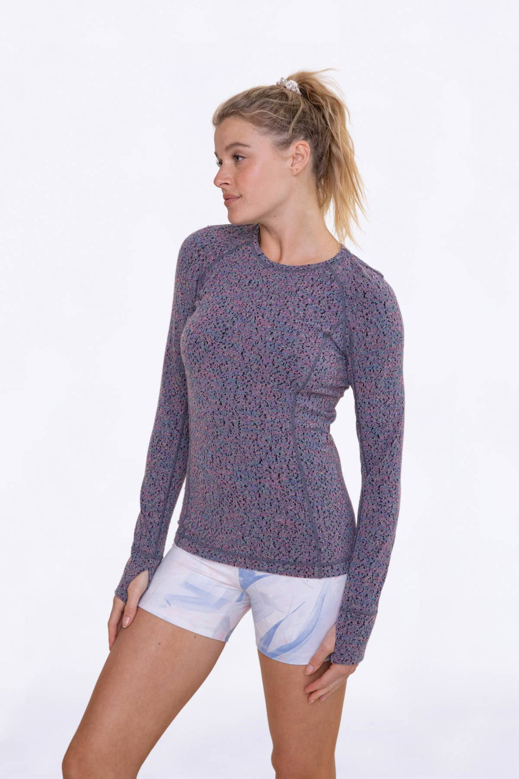 Confetti Long Sleeve Top with Thumb Holes