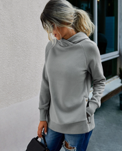 Load image into Gallery viewer, Basic Slim Sweatshirt Hoodie With Side Split
