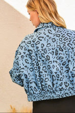 Load image into Gallery viewer, Leopard Denim Crop Jacket
