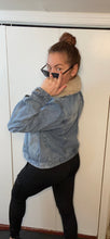Load image into Gallery viewer, Faded Denim Jacket with Faux Collar
