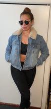 Load image into Gallery viewer, Faded Denim Jacket with Faux Collar
