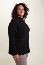 Load image into Gallery viewer, Curvy Mock Neck Striped Ribbed Top
