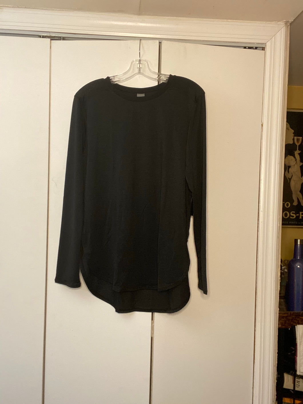 Ribbed Mesh Long Sleeve flow top