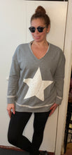 Load image into Gallery viewer, Antiqued Star V-Neck Sweatshirt
